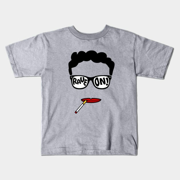 Buddy Holly Rave On Kids T-Shirt by Fresh Fly Threads